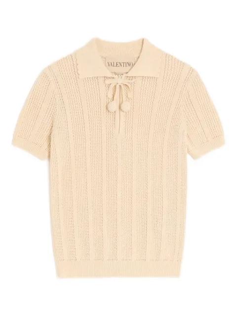 cotton knitted polo top by VALENTINO