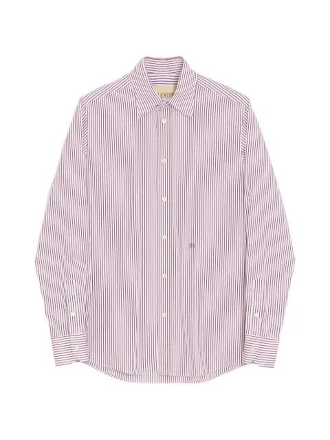 cotton poplin shirt with striped VLogo embroidery by VALENTINO