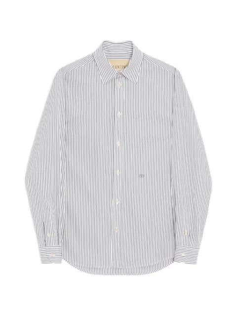cotton poplin shirt with striped VLogo embroidery by VALENTINO