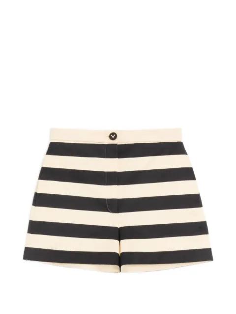 cotton satin shorts with maxi Barré stripe by VALENTINO