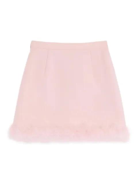 crepe couture feather-trim mini skirt by VALENTINO