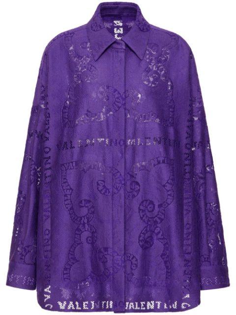 cut-out lace shirt minidress by VALENTINO