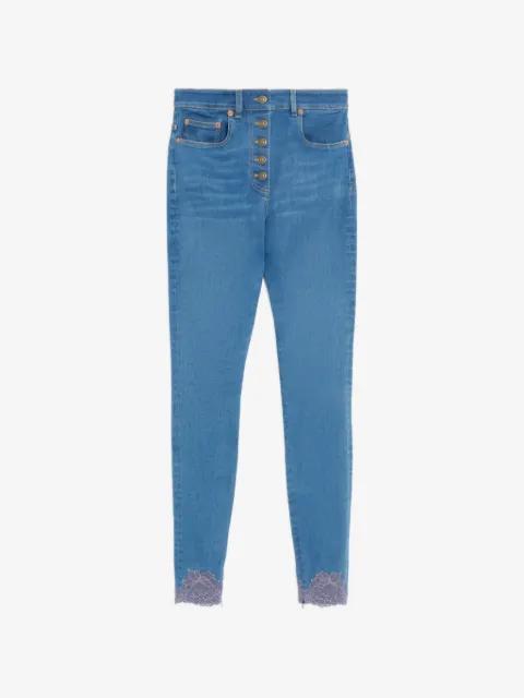 denim pants with lace by VALENTINO