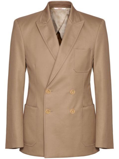 double-breasted cotton blazer by VALENTINO
