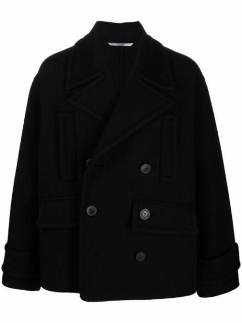 double-breasted virgin wool-blend coat by VALENTINO