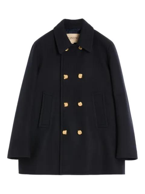 double-breasted wool felt coat by VALENTINO