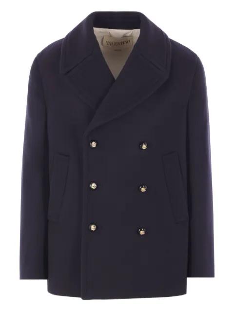 double-breasted wool peacoat by VALENTINO