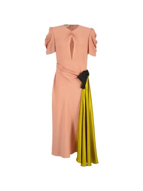 draped bow-detail dress by VALENTINO