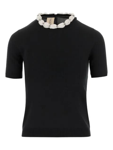 embellished-collar sweater by VALENTINO