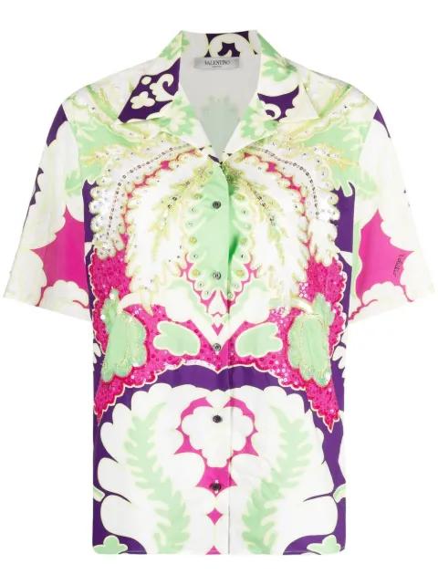 embellished floral-print shirt by VALENTINO