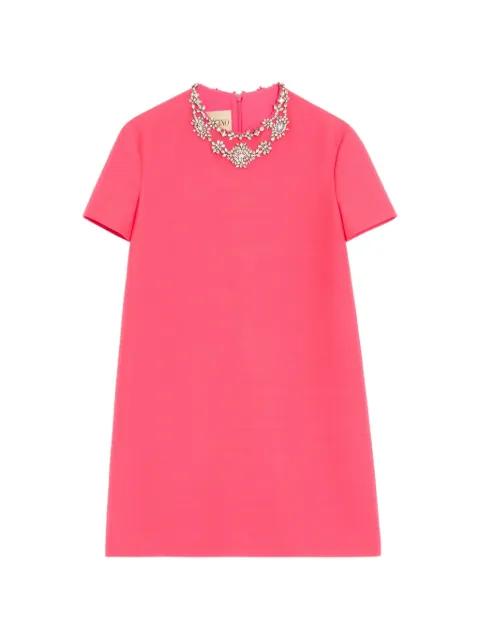 embroidered Crepe Couture short dress by VALENTINO