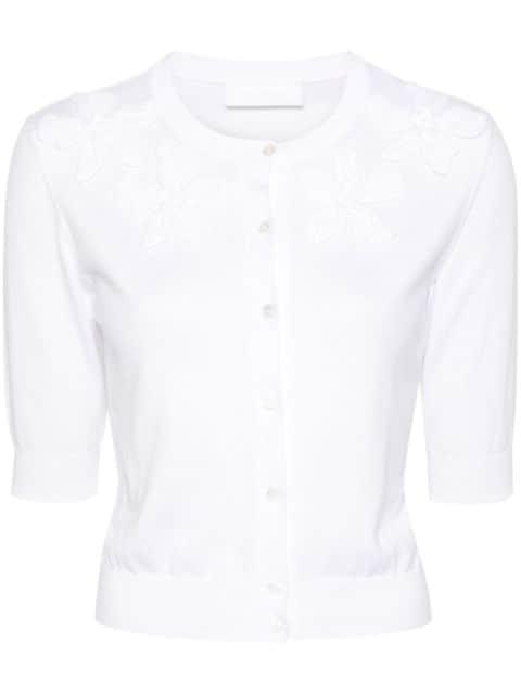 embroidered cotton cardigan by VALENTINO