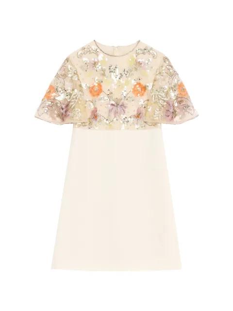 embroidered crepe couture short dress by VALENTINO