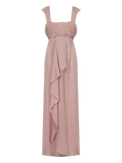 embroidered frill maxi dress by VALENTINO