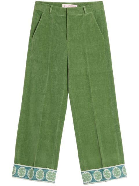 embroidered-hem detailing trousers by VALENTINO