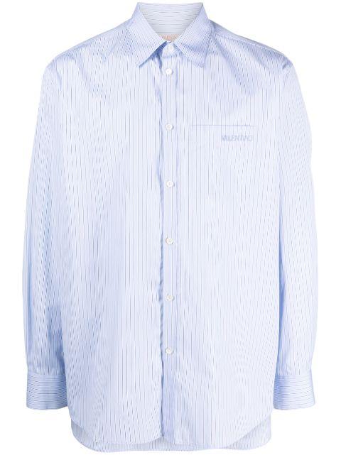 embroidered-logo cotton shirt by VALENTINO