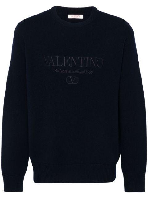 embroidered-logo knitted jumper by VALENTINO