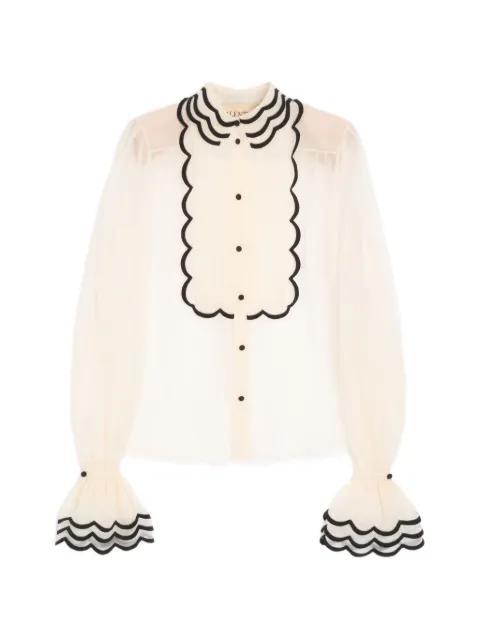 embroidered organza shirt by VALENTINO