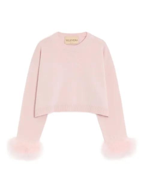 feather-detail cashmere sweater by VALENTINO