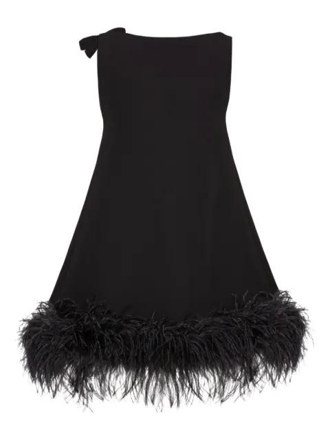 feather-trim midi dress by VALENTINO