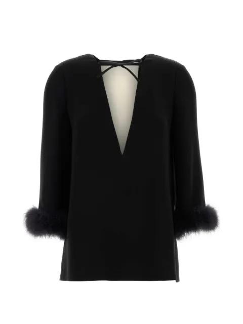 feathered blouse by VALENTINO