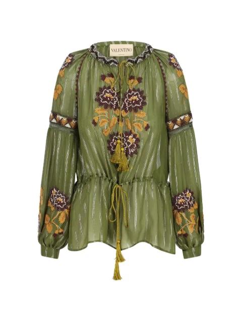 floral bead-embellished blouse by VALENTINO