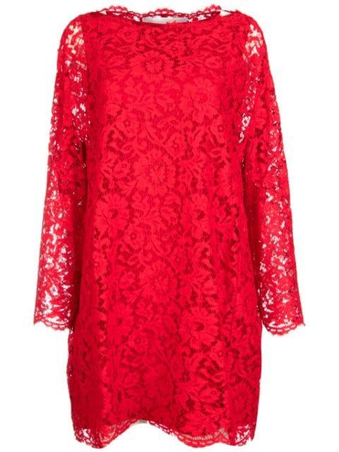 floral-lace mini dress by VALENTINO
