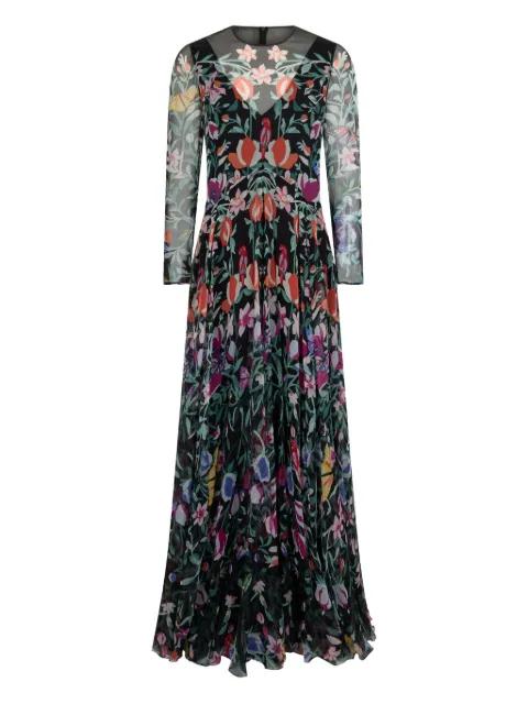 floral long-sleeved maxi dress by VALENTINO