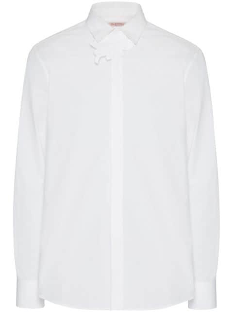 floral-patch poplin shirt by VALENTINO