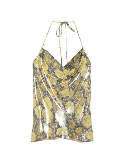 floral-print cowl-neck blouse by VALENTINO