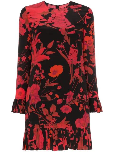 floral print long-sleeve minidress by VALENTINO