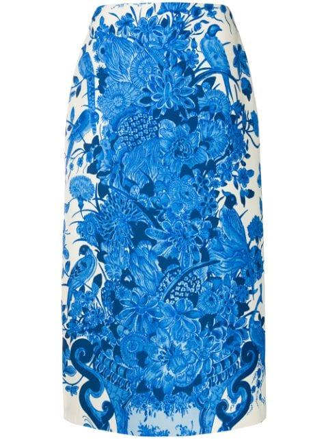 floral-print mid-length skirt by VALENTINO