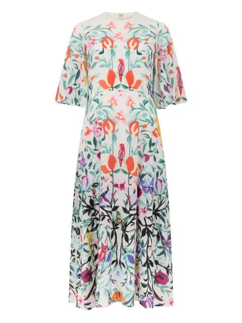 floral-print midi dress by VALENTINO