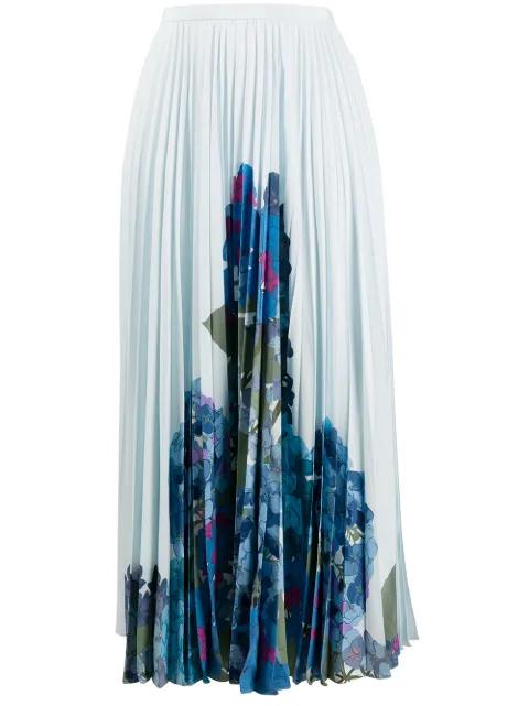 floral print pleated midi skirt by VALENTINO