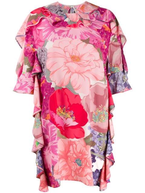 floral print ruffled dress by VALENTINO