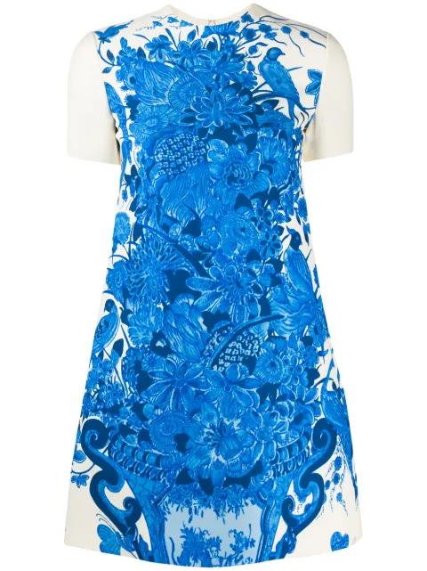 floral print short-sleeve dress by VALENTINO
