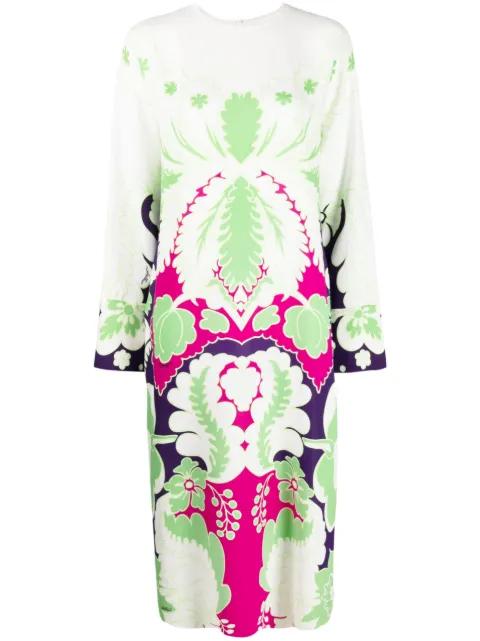 floral print silk midi dress by VALENTINO