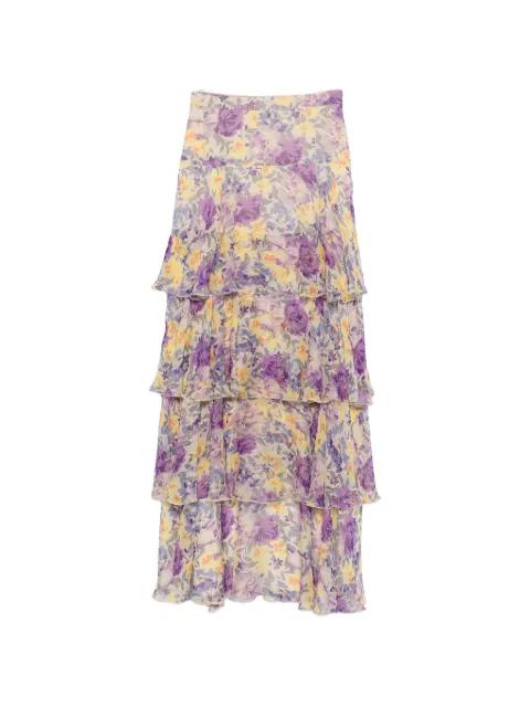 floral tiered maxi skirt by VALENTINO