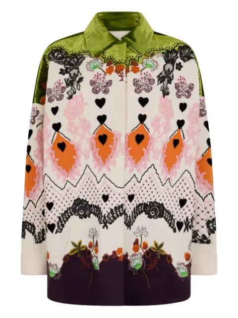 floral velvet coat by VALENTINO