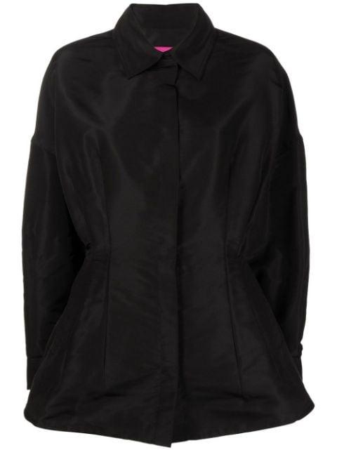 gathered-detail faille shirt jacket by VALENTINO