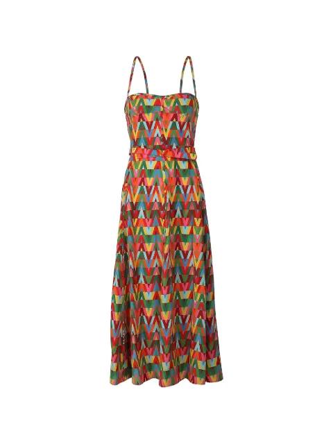 geometric belted midi dress by VALENTINO