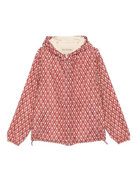 geometric-pattern hoodied jacket by VALENTINO