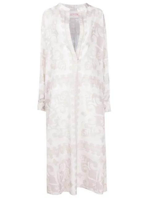 geometric-print silk-cotton dress by VALENTINO