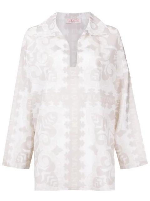 geometric-print silk-cotton shirt by VALENTINO