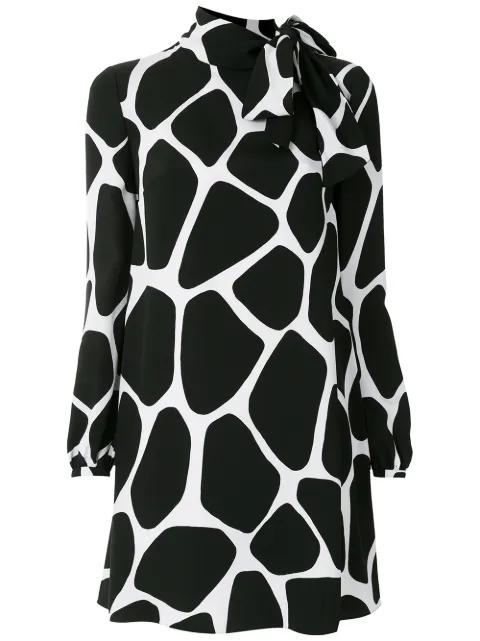 giraffe print silk mini dress by VALENTINO