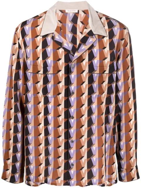 graphic-print silk shirt by VALENTINO