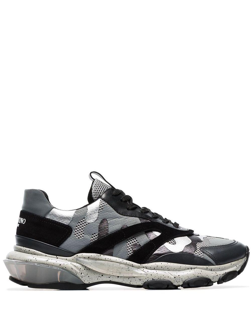 grey Bounce camo print leather sneakers by VALENTINO