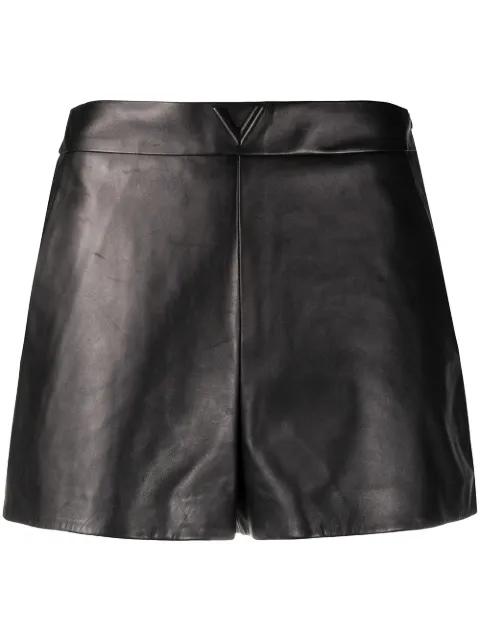 high-waist leather shorts by VALENTINO