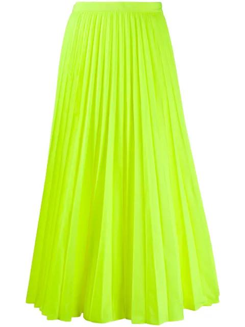 high-waisted pleated midi skirt by VALENTINO