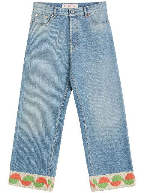 jacquard-hem jeans by VALENTINO